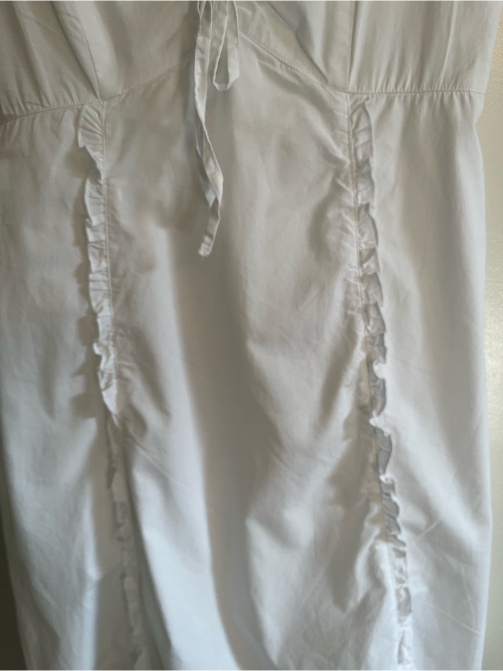 Japna White Ruffle-Trim Cotton Dress - Picture 4 of 6